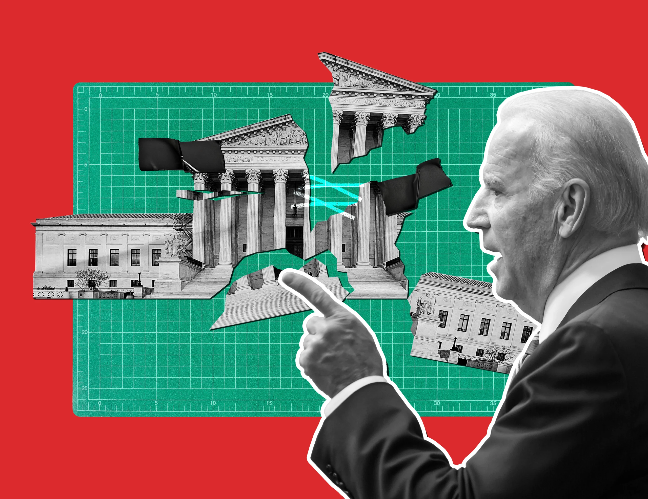 President Biden pointing finger at the supreme court | The Daily Muck Art