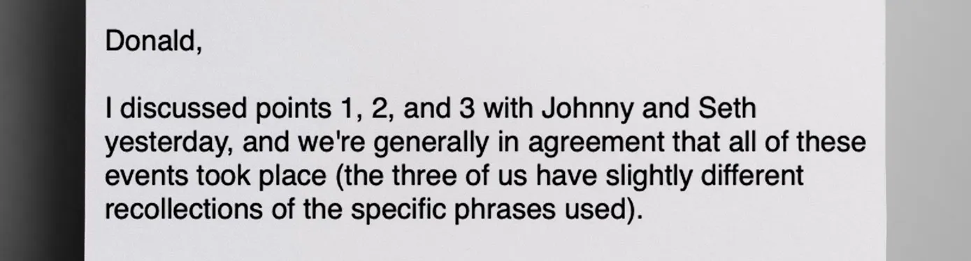 Donald Norman’s former attorney, Peter Roldan, confirming Norman’s three claims after having spoken with the two other attorney witnesses. Kahn’s actions represent extortion under California law.