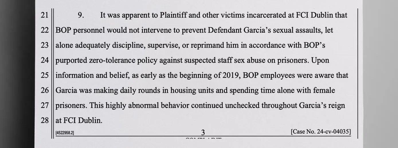 A civil lawsuit alleges FCI Dublin Warden Ray Garcia spent time alone with women prisoners - The Daily Muck