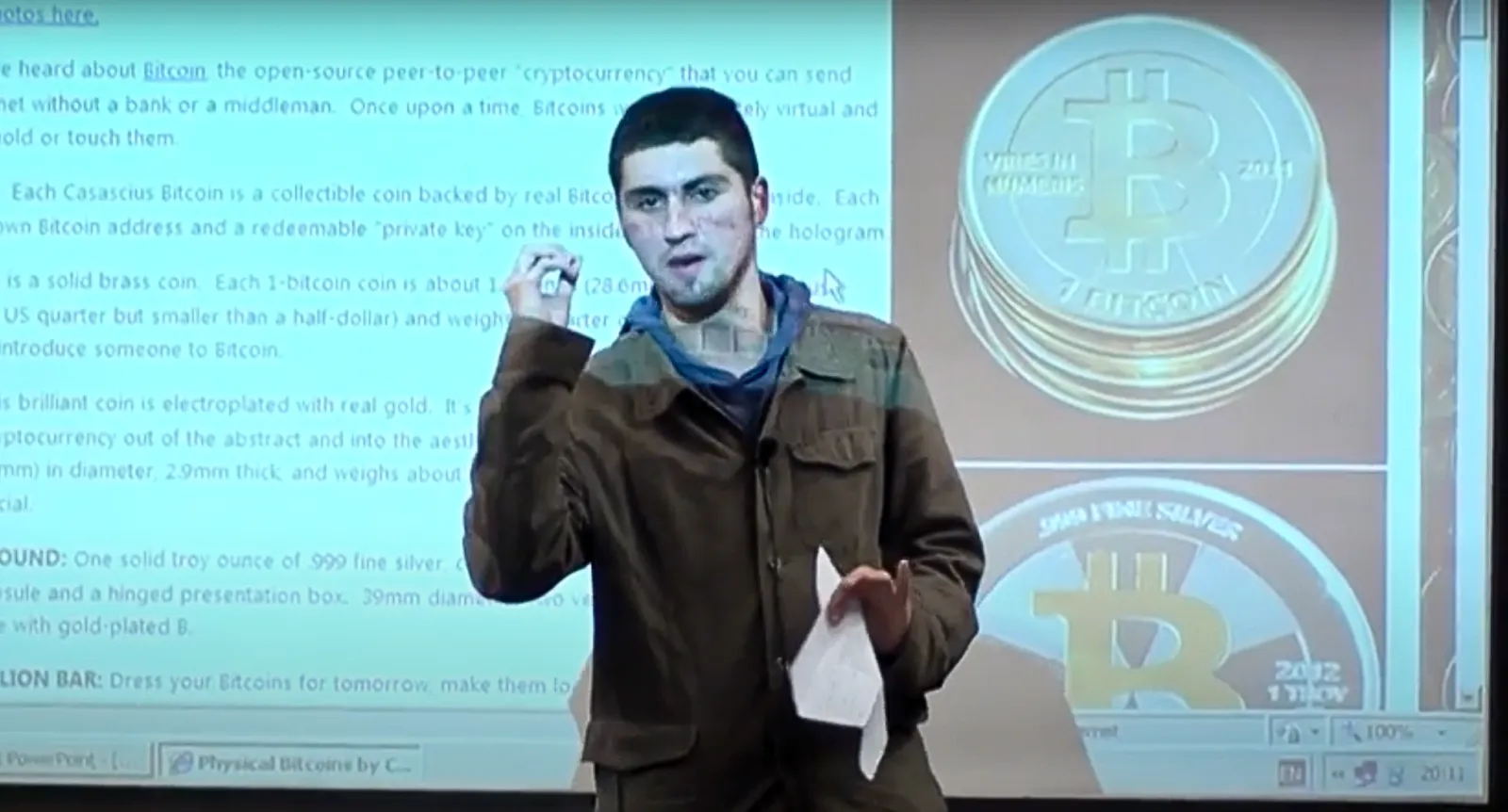 Amir Taaki giving a presentation at the first ever conference on bitcoin in London in Nov, 2012 - The Daily Muck