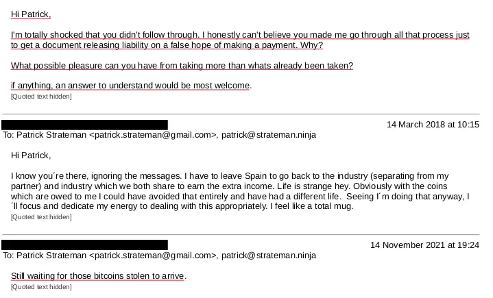  Patrick Strateman leads on one of his victims for years with ever-changing delay tactics - The Daily Muck