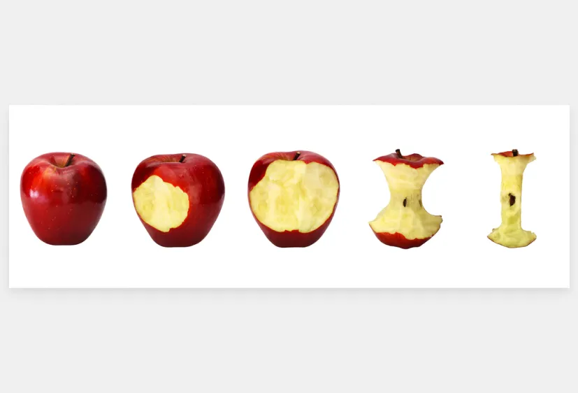 The Five Phases of an Apple Being Eated Represents the Theft of iPhones from Apple by two Chinese Men and Their Subsequent Convictions - The Daily Muck