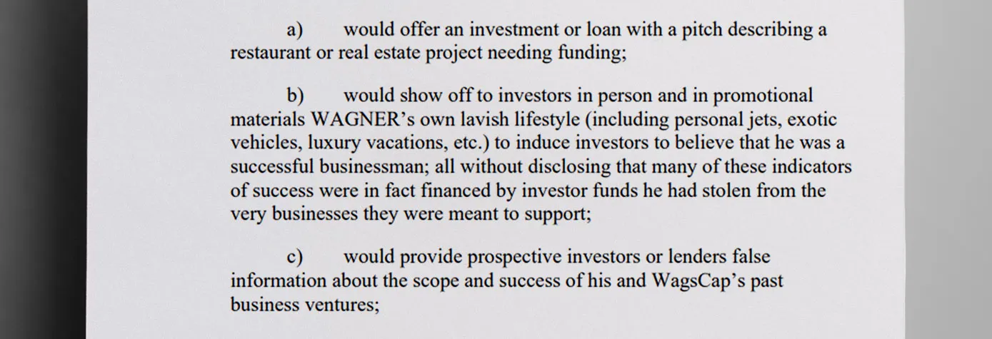 Aaron Wagner allegedly inflated purported investment returns by showing off his luxurious lifestyle, which was funded not by profits but by fraudulently obtained investments - The Daily Muck