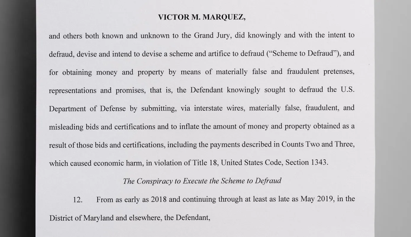 Authorities allege that the lengths Victor Marquez went to so he could win lucrative government contracts included submitting “misleading bids and certifications” in violation of antitrust laws - The Daily Muck