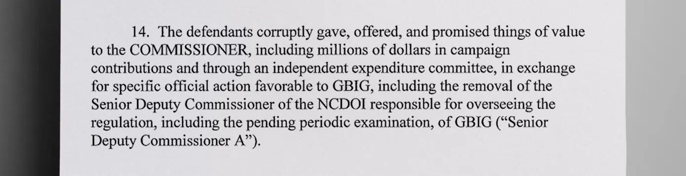 Lindberg and Hayes also bribed the insurance commissioner to have a senior deputy commissioner removed from his position, according to court documents. 