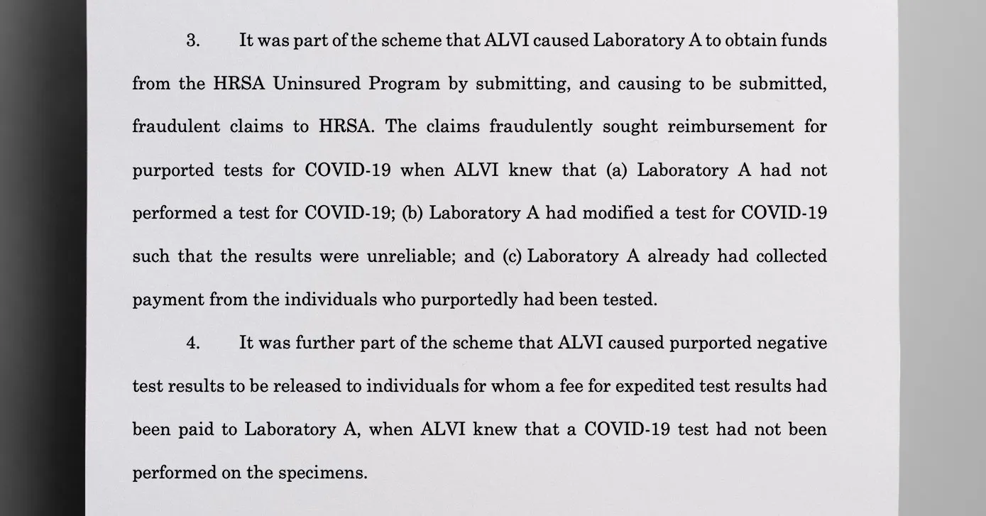 Zishan Alvi allegedly scammed fraudulent funds from a government program by seeking reimbursement for COVID-19 tests that weren’t performed - The Daily Muck