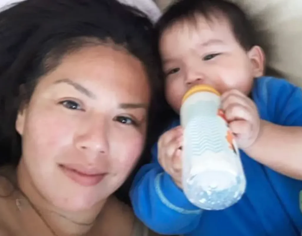 Andrea_High_Bear_Smiles_Witn_One_of_Her_CHildren_in_an_Undated_Photo