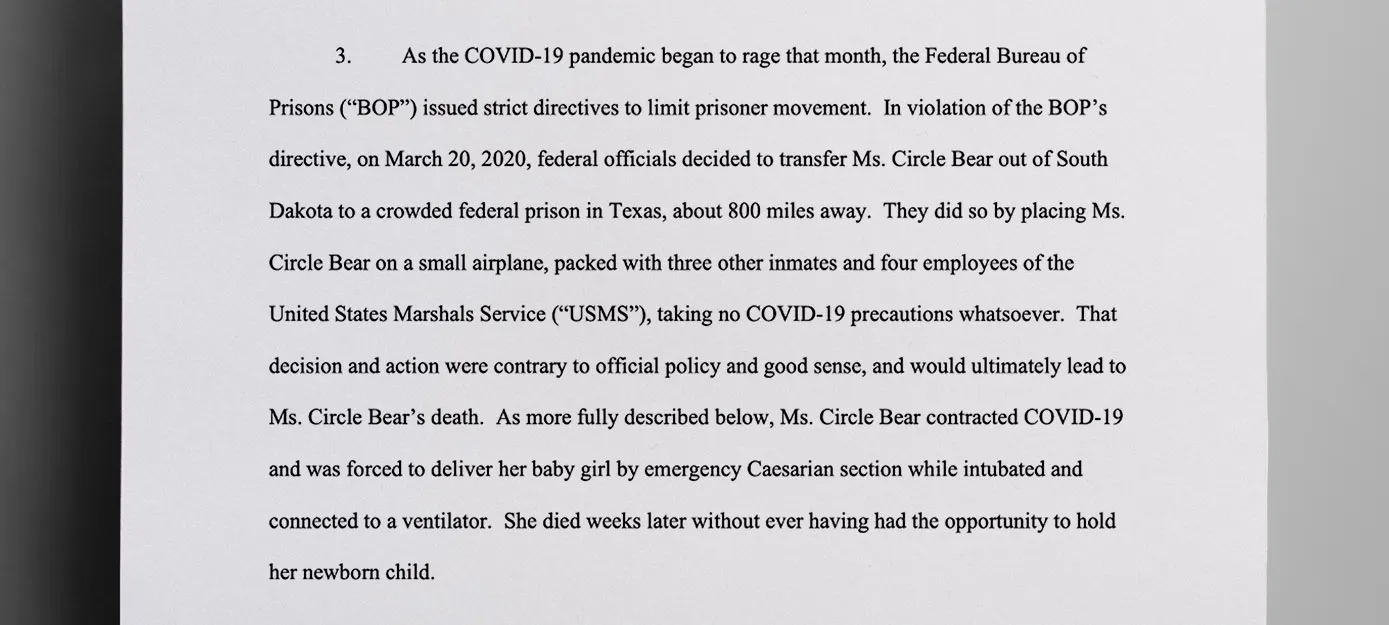 Federal_officials_violated_BOP_COVID-19_policy_by_transferring_Andrea_High_Bear_to_a_crowded_facility_800_miles_away