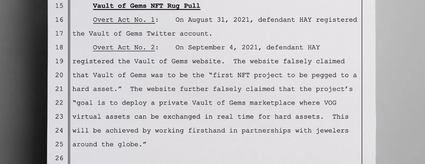 In_2021_Hay_registered_a_website_claiming_that_Vault_of_Gems_would_be_the_first_NFT_pegged_to_a_hard_asset
