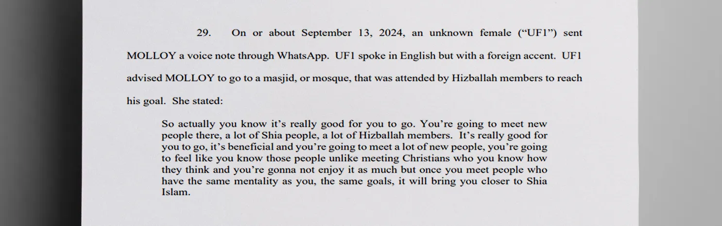 An_unnamed_woman_allegedly_gave_Molloy_advice_on_how_to_meet_members_of_Hizballah