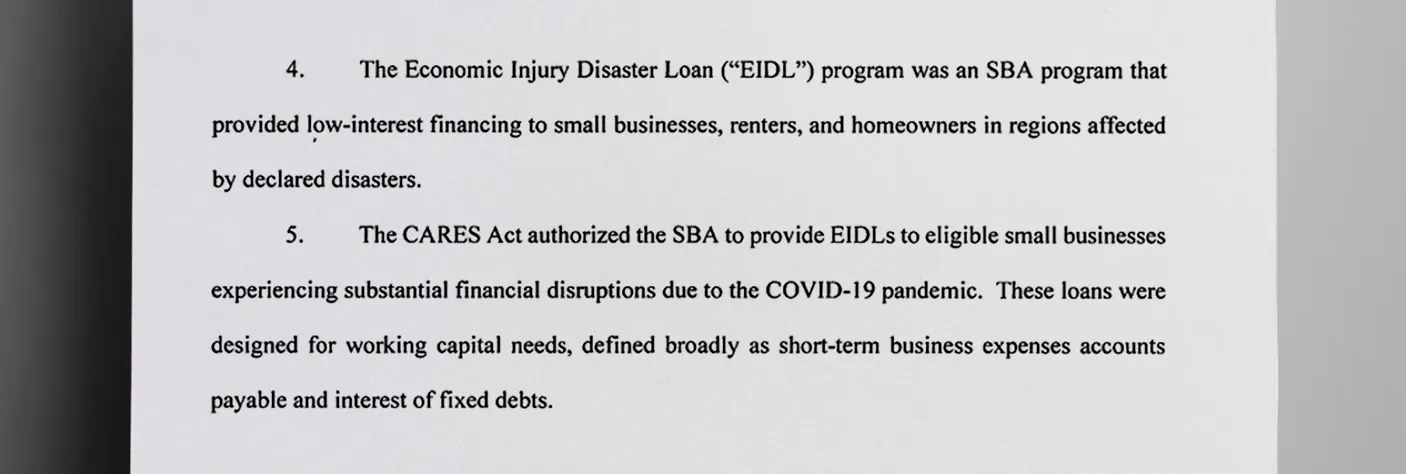 As_part_of_the_CARES_Act_the_Small_Business_Administration_gave_loans_to_businesses_adversely_affected_by_the_COVID_19_pandemic
