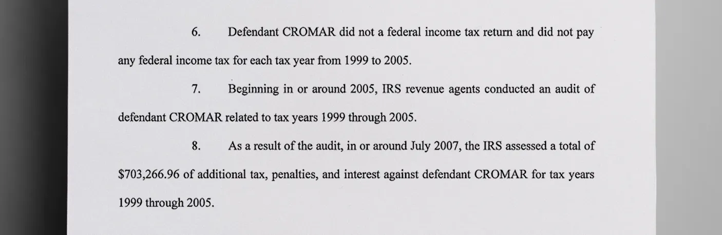 Cromar_owed_more_than_700000_in_back_taxes_according_to_an_indictment