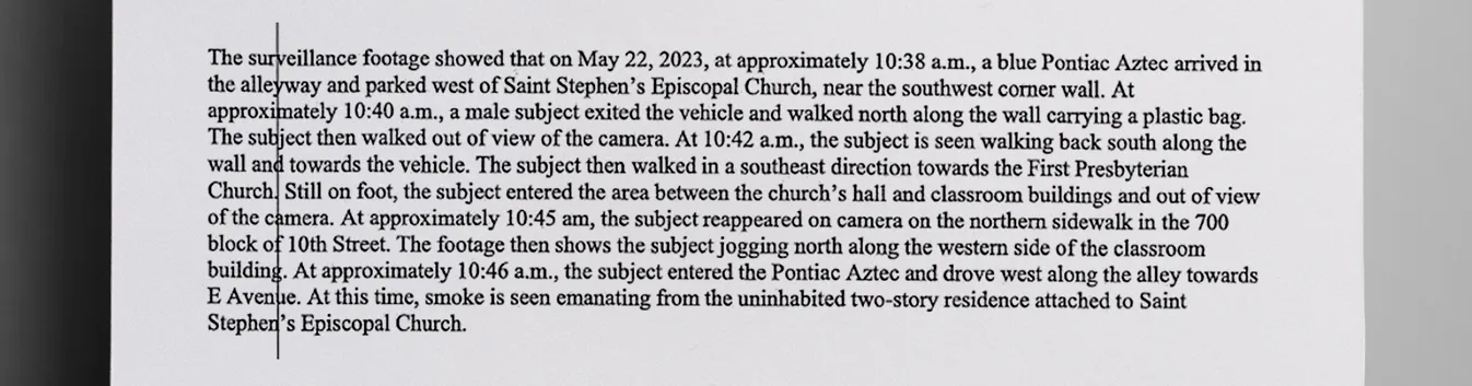 The_criminal_complaint_describes_how_cameras_captured_Ridenours_movements_at_the_churches_before_the_fires