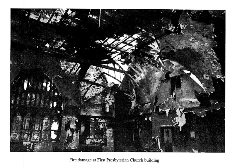 The_fire_at_the_First_Presbyterian_Church_caused_extensive_destruction_as_shown_in_photographs_in_the_criminal_complaint