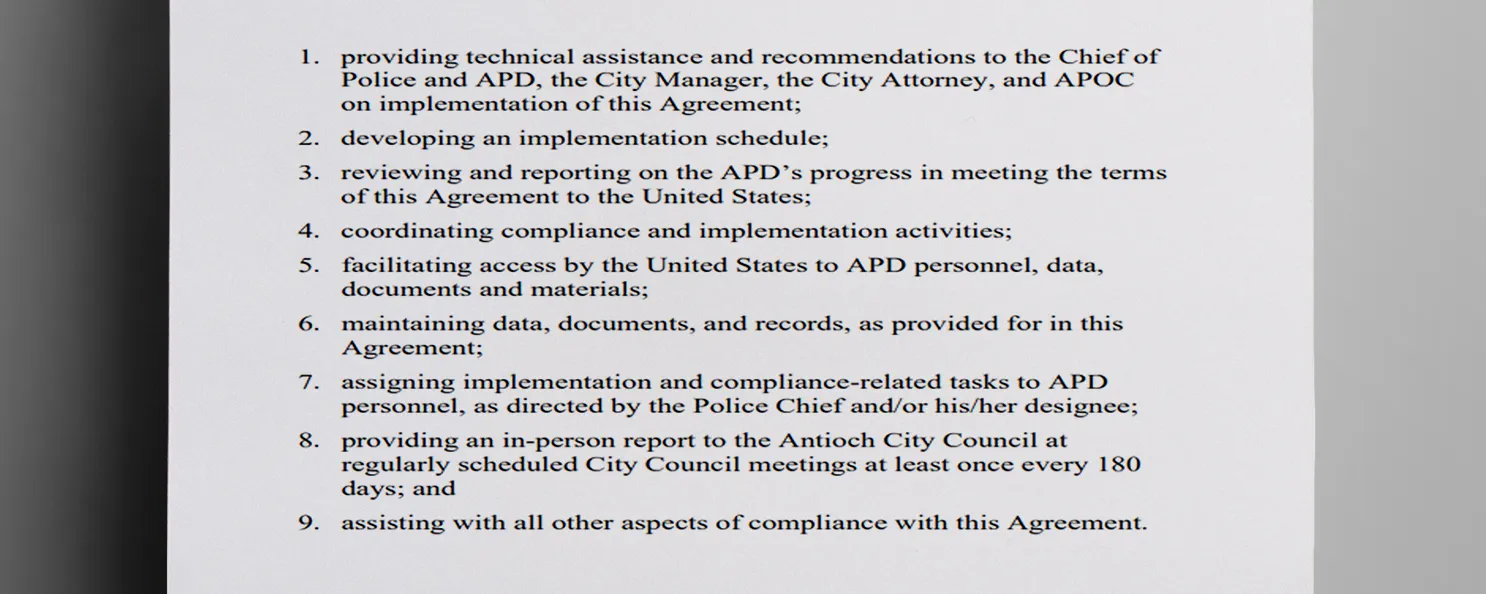 The_agreement_between_Antioch_and_the_Justice_Department_includes_providing_in-person_reports_on_progress_to_the_City_Council_at_least_every_six_months