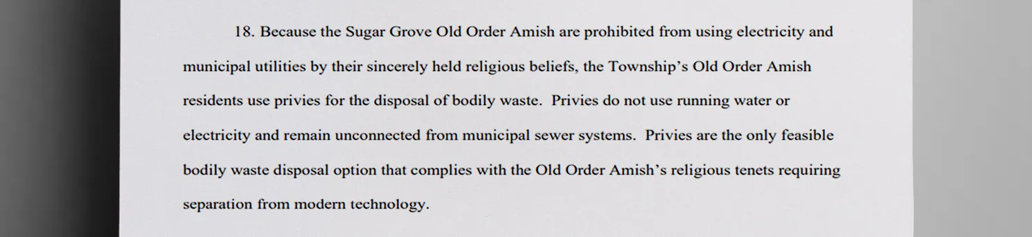 The_requirement_to_connect_to_an_electric_sewage_pump_violated_the_free_exercise_of_religion_by_the_Amish