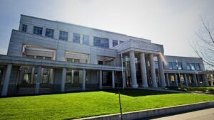 Yolo County Superior Court courthouse in Woodland, CA – exterior view of the main court building
